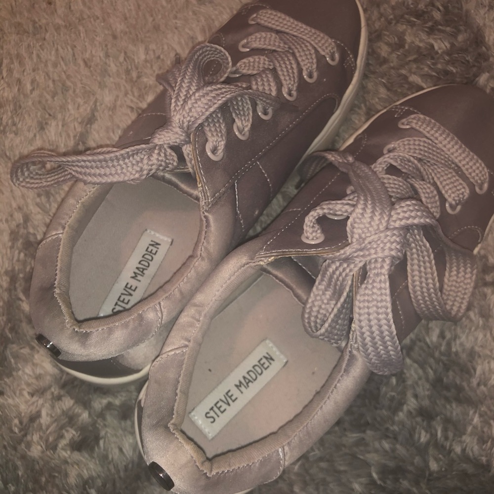 Steve Madden Pink Satin Sneakers